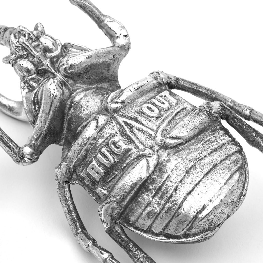 Статуэтка декоративная алюминиевая 5х14 см серебряная Wunderkammer Bug SELETTI  00-3883239 Серебро  - Вид №2