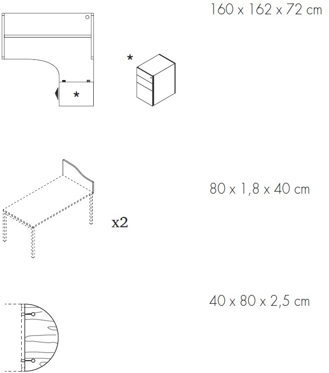Bralco Модульный стол с ящиками Gate sun-id-1372358 - Вид №1