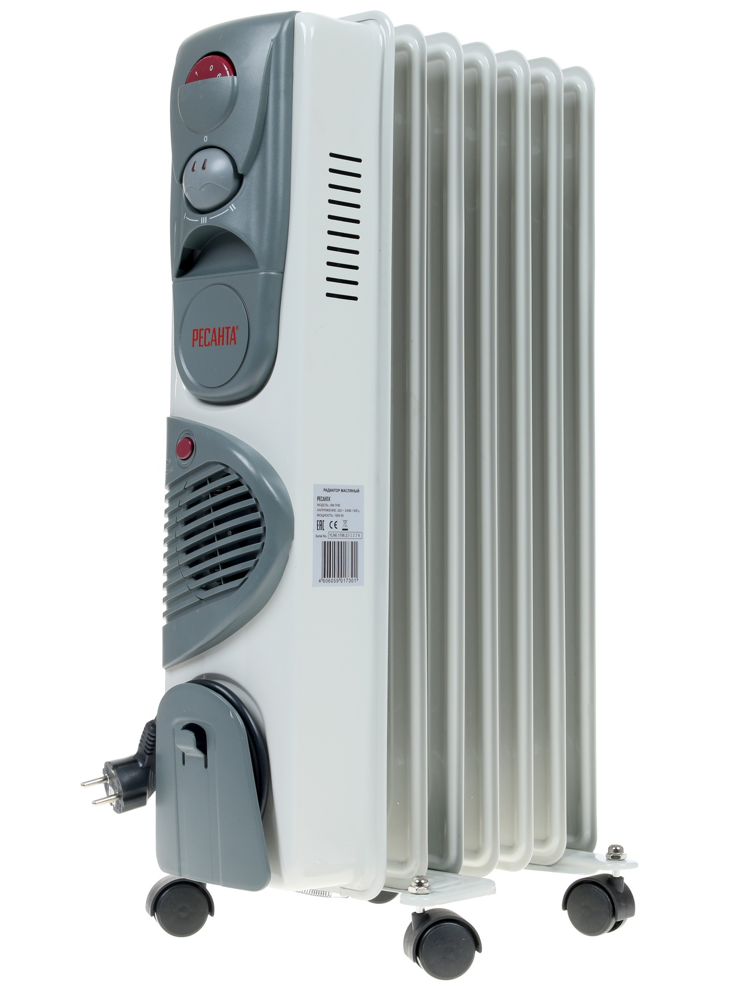 1076911 Масляный обогреватель Ресанта ОМ-7НВ белый STDN-0075311 - Вид №2