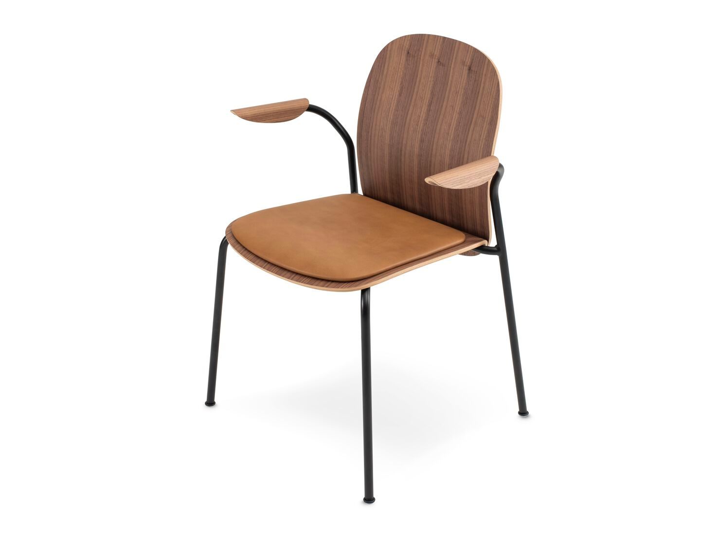 Штабелируемый стул из грецкого ореха с мягким сиденьем Gazzda Book ARCH-00092588