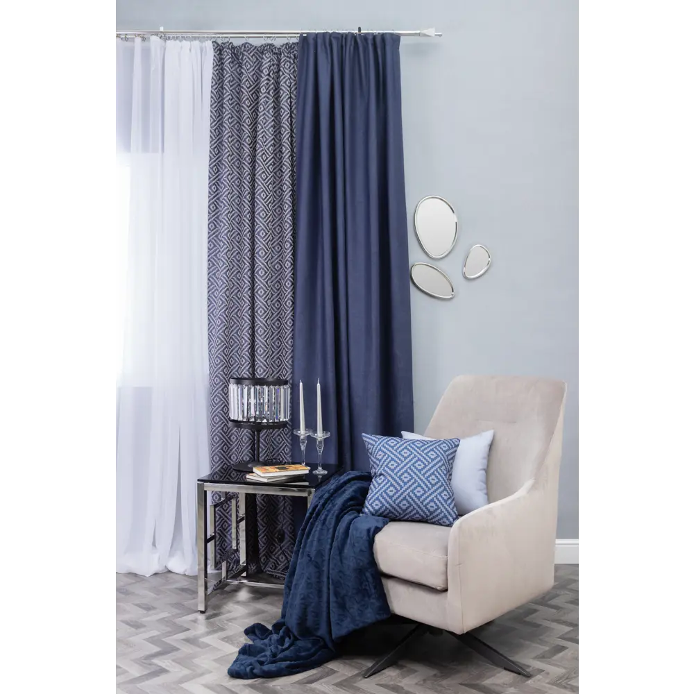 Штора на ленте «Шалле», 160х260 см, цвет синий ТОРГОВЫЙ ДОМ ТЕКСТИЛЬ STLM-2016907 - Вид №5
