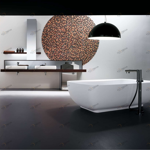 Комбинация ванной комнаты KU 55 в отделке Ring 80 ceramica / 82 Wengè MILLDUE KUBIK KUBIK55