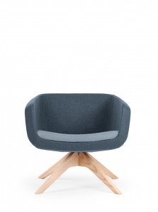 AA7099 Low-backrest lounge armchair, swivel wooden base True Design Arca