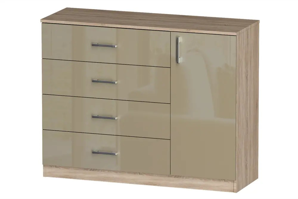 91545925 Комод Furnistyle 10690 5 ящиков 115x40x90 см ЛДСП цвет разноцветный STLM-1080270