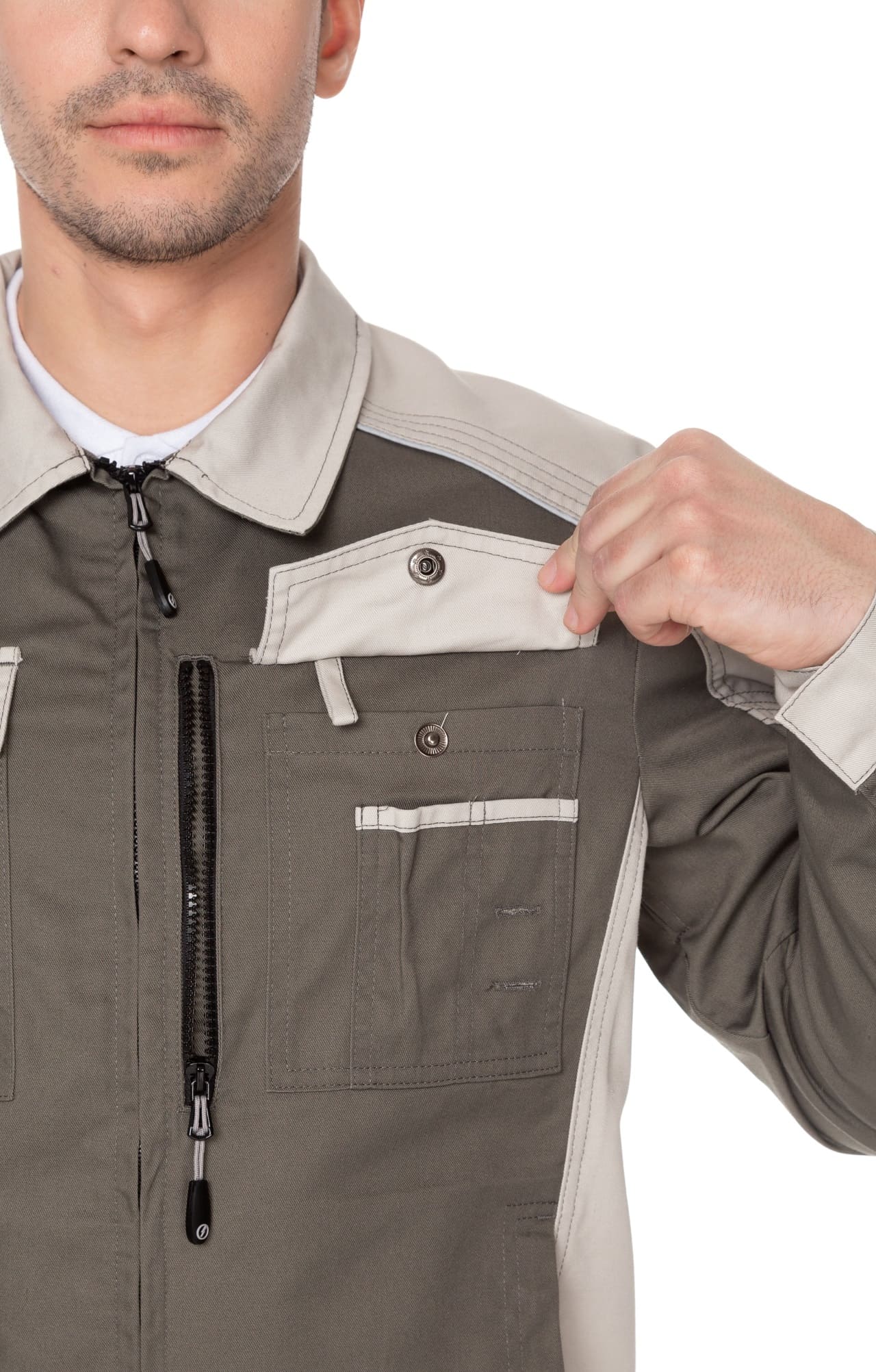 4957106 Костюм  NEW серый хаки с серым песком STATUS  Летняя спецодежда  размер 60-62/182-188  - Вид №15