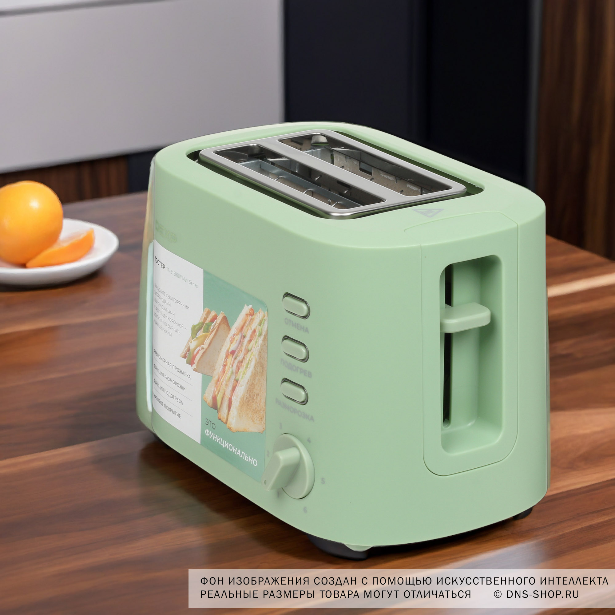 5420106 Тостер DEXP TS-815RDW Matt Series зеленый STDN-0146432 - Вид №11