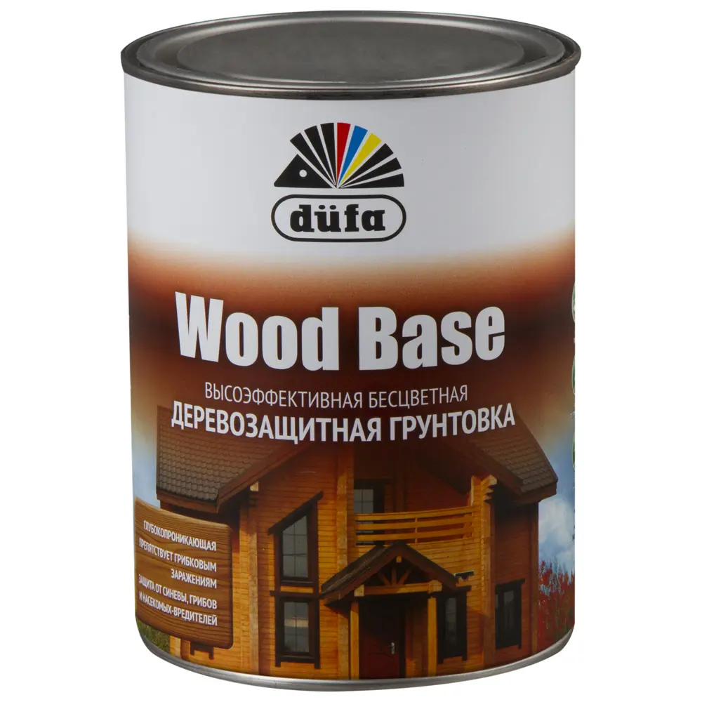 Грунтовка по дереву с биоцидом Wood Base 1 л бесцветная 18552305 STLM-2107065 Dufa 