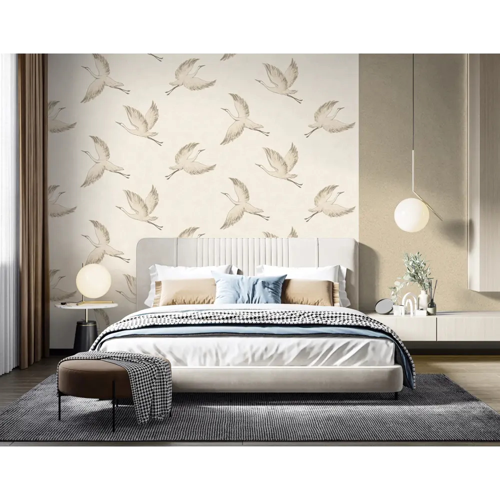 Обои флизелиновые Wallsecret Kioto бежевые 1.06 м 8737-23 STLM-2052124 - Вид №4