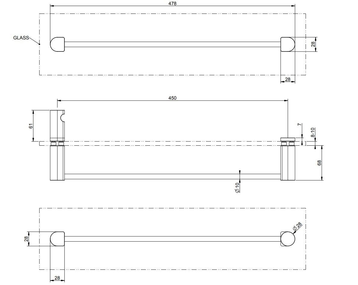 Держатель для полотенец из латуни и стекла Gessi рельеф ARCH-00107846 - Вид №2