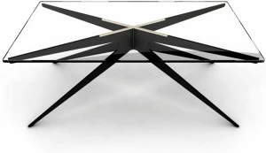 GABRIEL SCOTT Прямоугольный журнальный столик из стали и стекла для гостиной Dean