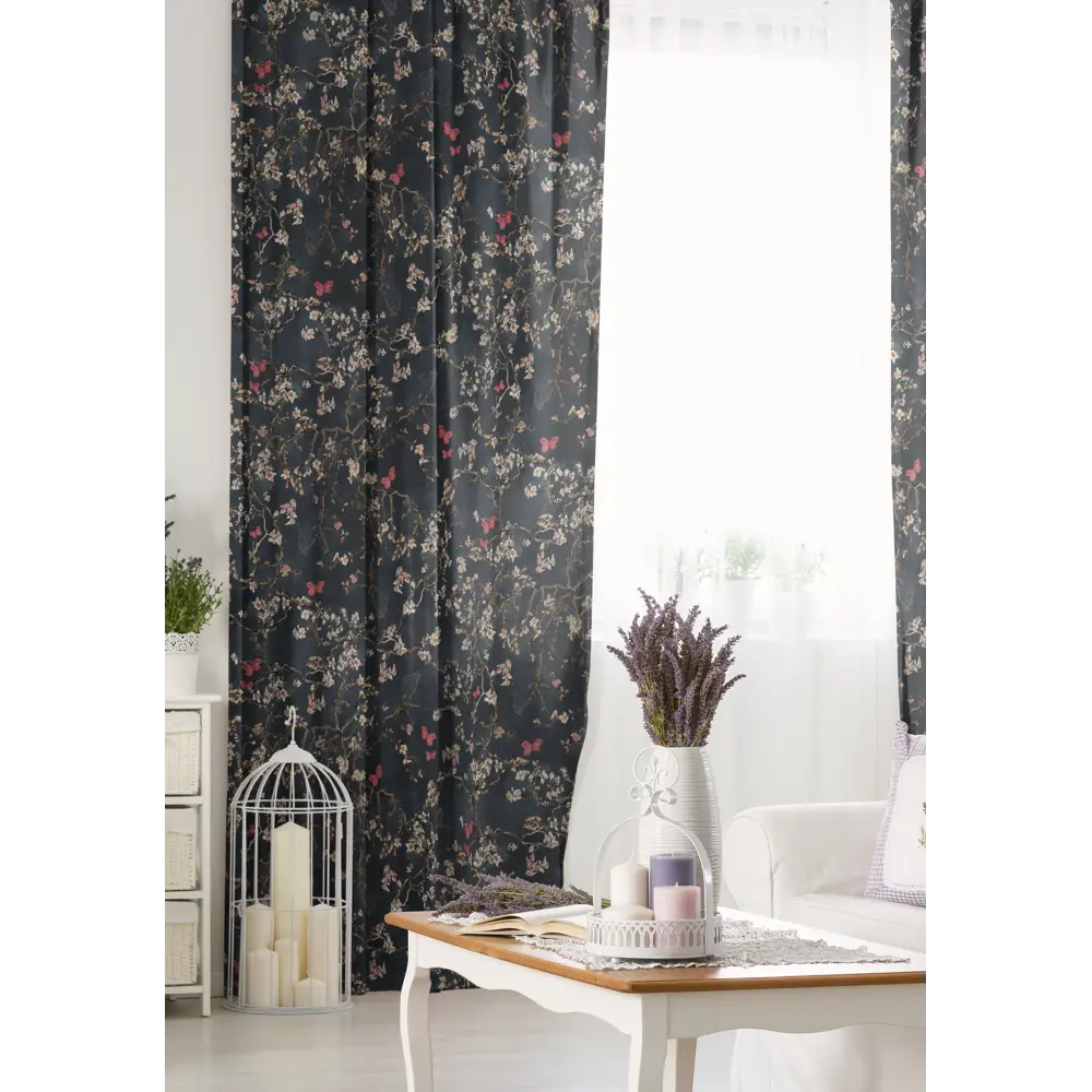 Штора на ленте «Ночной Сад» 150x260 см цвет чёрный 82701255 STLM-2174569 SEASONS  - Вид №5