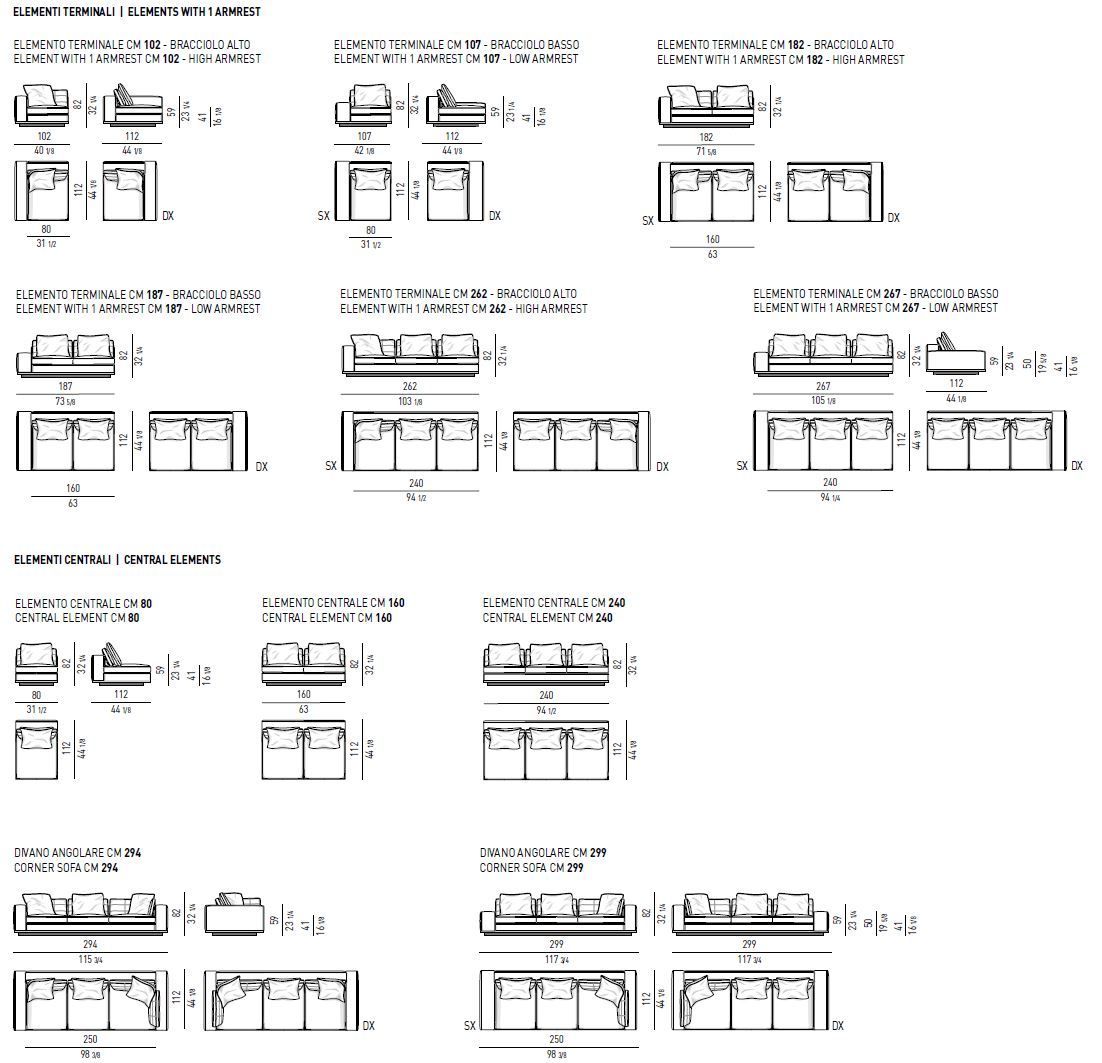 Модульный тканевый диван Minotti ARCH-00049247 - Вид №20