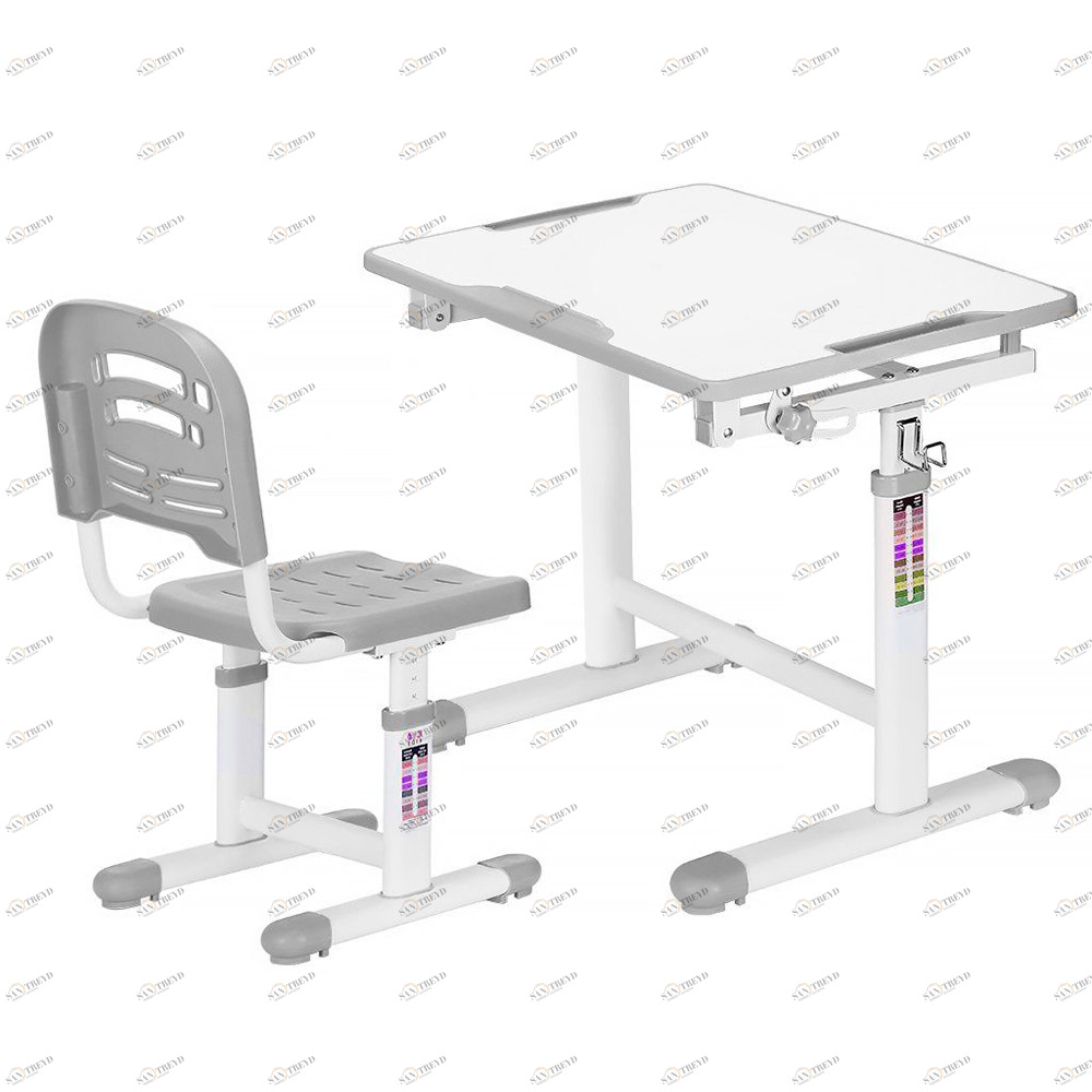 Растущая парта и стул EVO-07 белая, серая MEALUX EVO  336184 Белый;серый Santreyd 