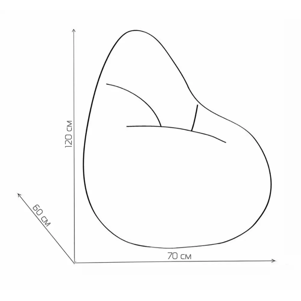 Кресло-груша Seasons полиэстер цвет фиолетовый 120x70x60 см STLM-2128188 - Вид №3