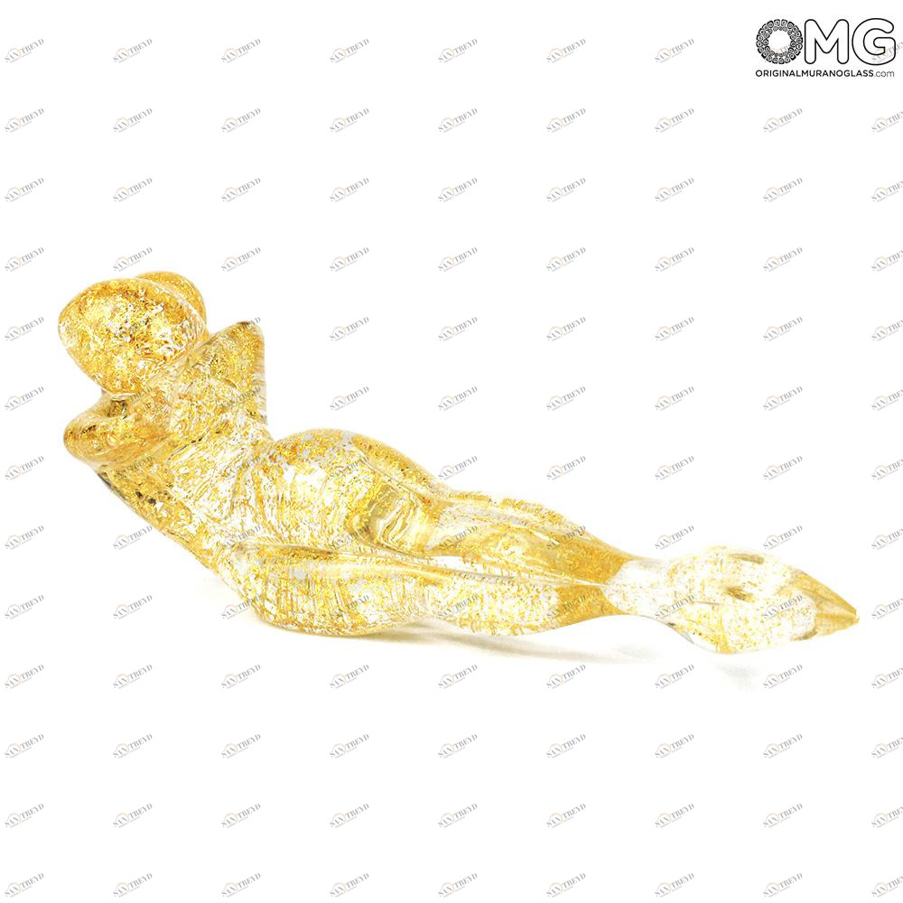 1154 ORIGINALMURANOGLASS Скульптура Слияние в любви - Золото - автор Andrea Tagliapietra - муранское стекло OMG 12 см 