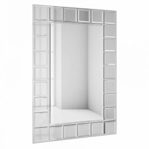 Зеркало большое венецианское с фацетом белое "Слайс-2" GRAUM ДИЗАЙНЕРСКИЕ 304109 Зеркальный