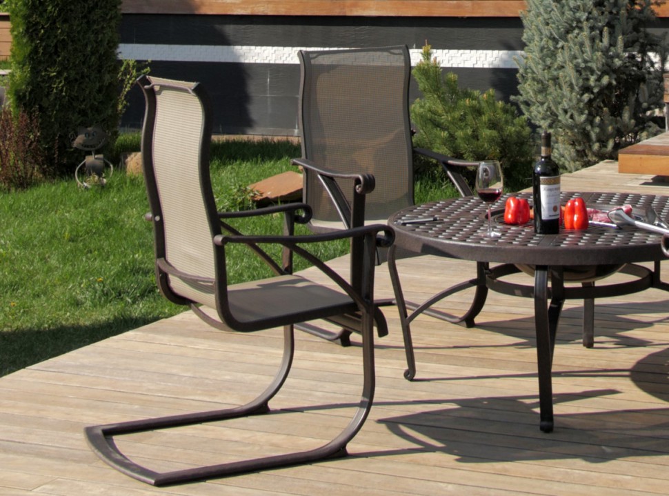 Мебель садовая металлическая, стол с барбекю на 4 персоны "Этна" BESTA FIESTA MELLIFLUOUS 044705 Коричневый  - Вид №1