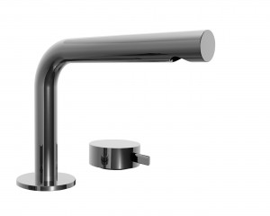 A104WF  Смеситель для раковины на 2 отверстияh. 17,8 cm вылет 15,5 см ручка ограничитель потока воды до 5 л/мин при 3 бар подводка без донного клапана Fantini Rubinetti AF/21 НЕРЖАВЕЮЩАЯ СТАЛЬ