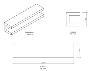 Бетонная скамья без спинки