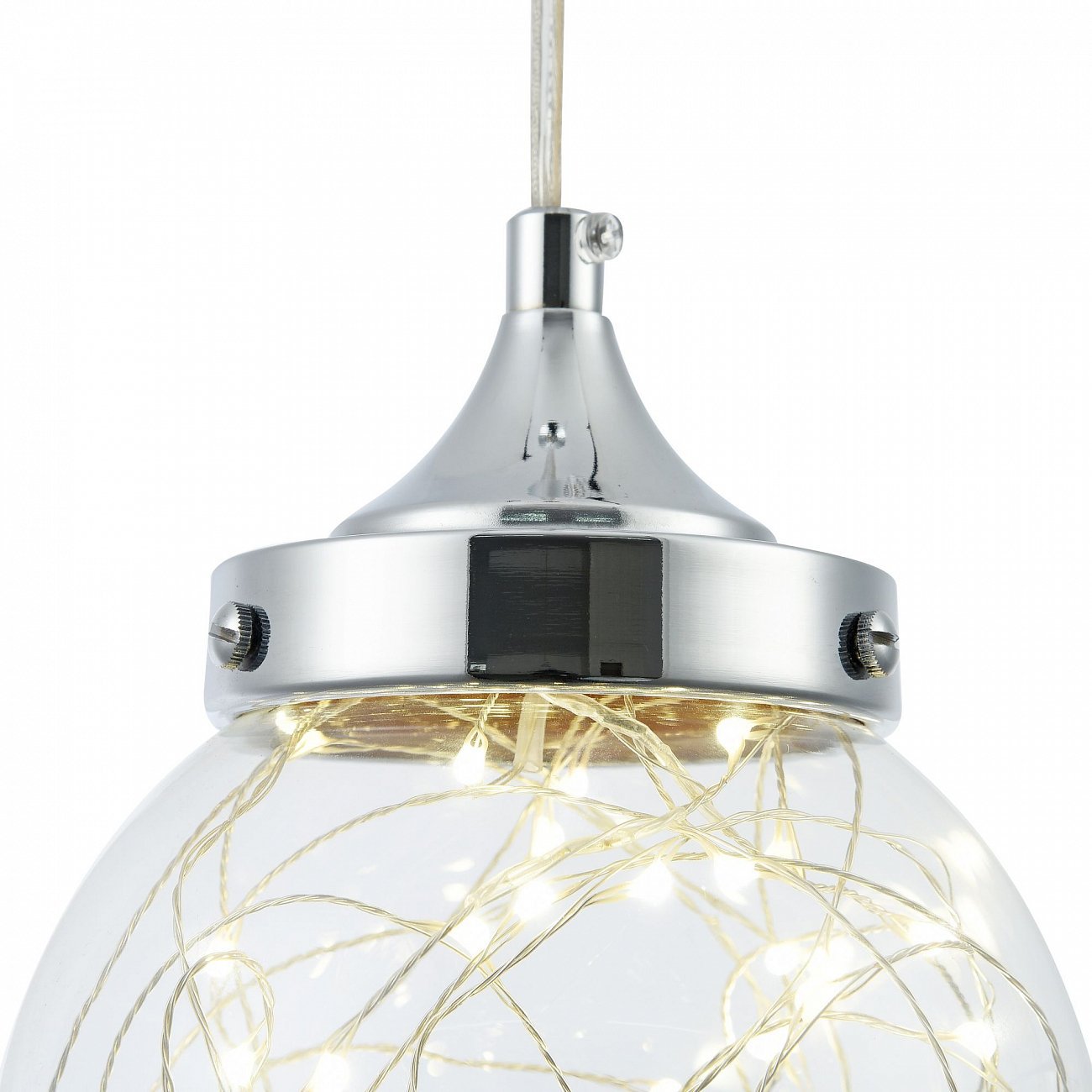 Светильник подвесной светодиодный со стеклянным плафоном 15 см хром Isabel FR6157-PL-5W-TR FREYA LED 00-3957120 Хром  - Вид №6