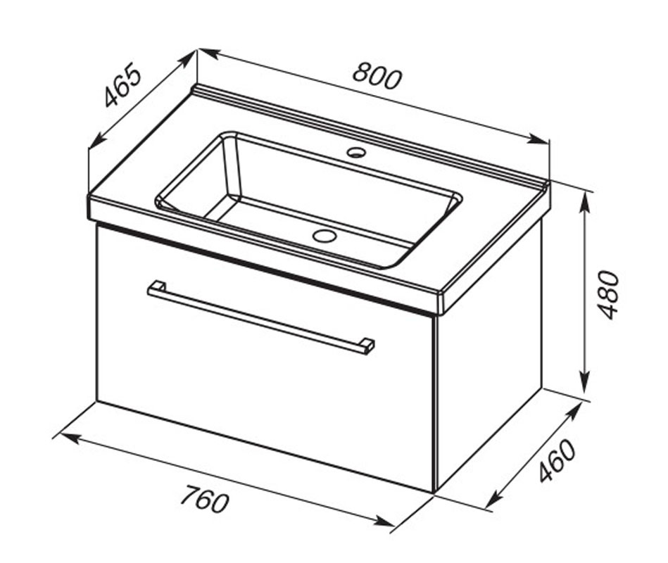 77.0204D Тумба под раковину Dreja Big Inn - Вид №1
