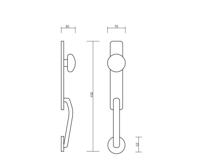 Латунная ручка входной двери на пластине Pasini Princess ARCH-00077254 - Вид №2