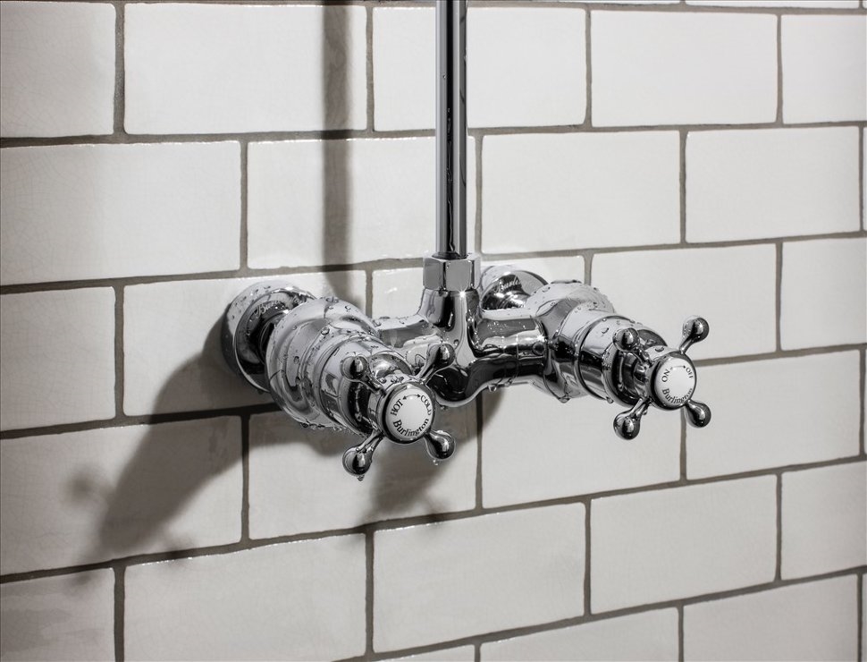 Душевая стойка c внешним термостатом, настенный BEF1S c душевой насадкой 12'' Eden Burlington EF1S, V60/ARCV60 CHR, V21/ARCV21 CHR - Вид №2