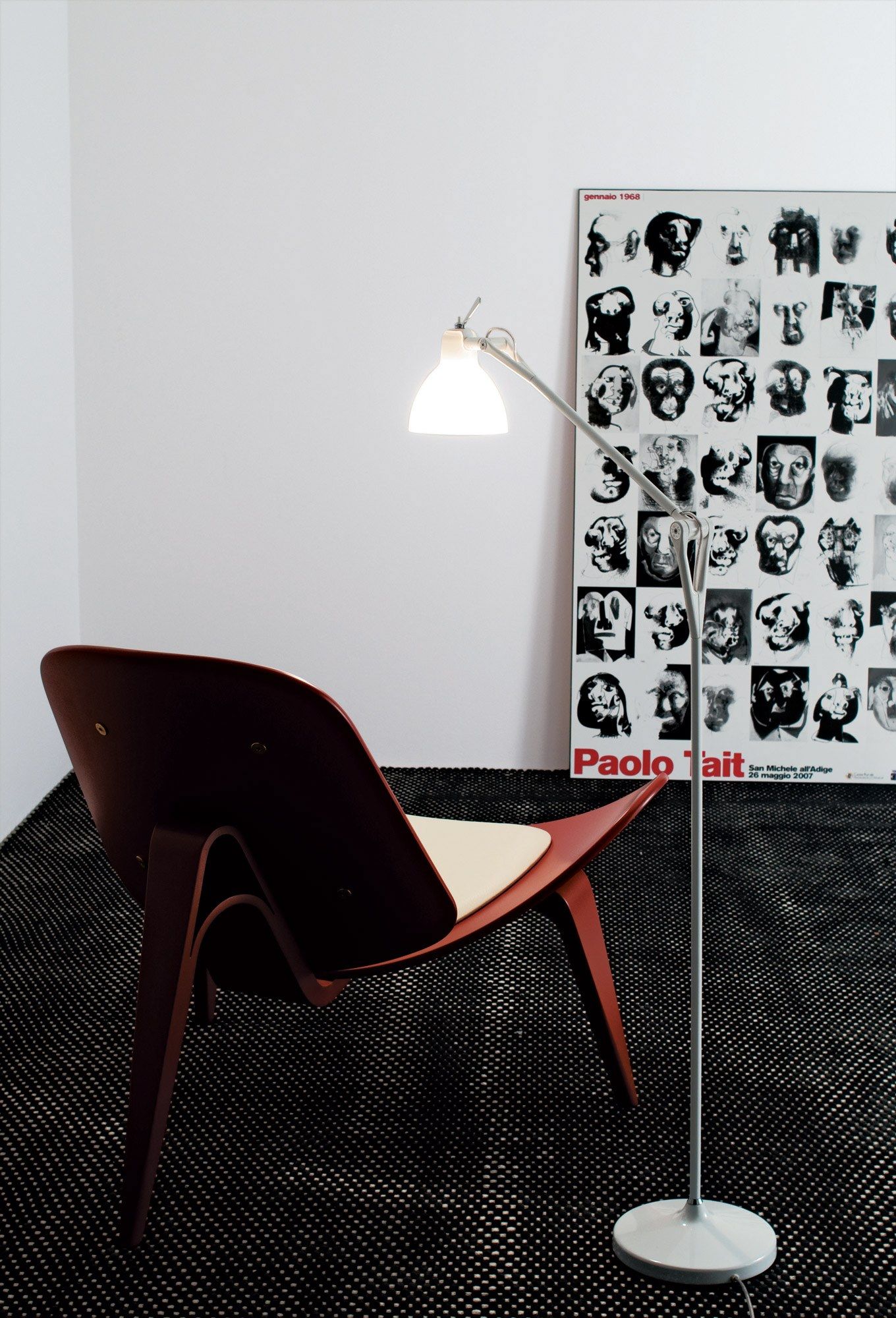 Стальная и стеклянная настольная лампа с гибкой рукояткой Rotaliana Luxy ARCH-00150142 - Вид №1