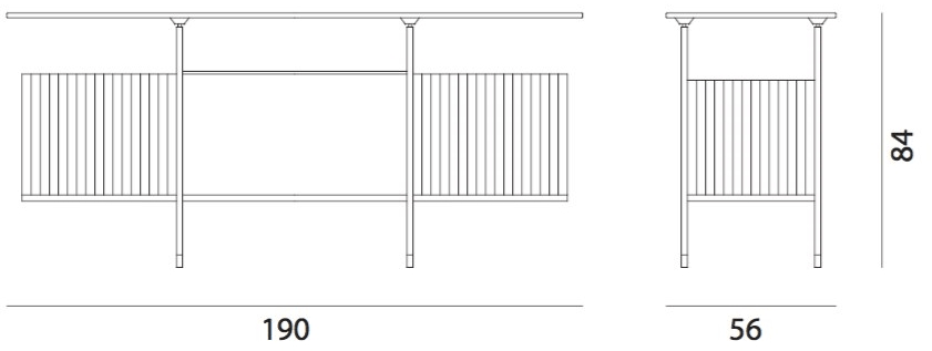 Medulum Комод с откидными дверцами из орехового дерева и стеклянной столешницей Serica Ser.cre  - Вид №3