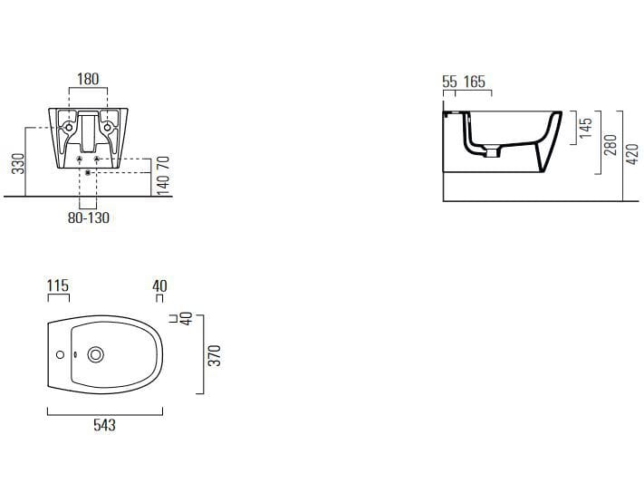 Керамическое подвесное биде GSI ceramica мода ARCH-00032339 - Вид №10