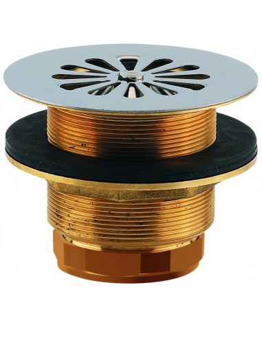 312200 000 00  Сифон для душевого поддона Д. 60 мм, круглая гирлянда, выход вертикальный Д. 40 мм на винт, латунь Valentin Хром  - Вид №1