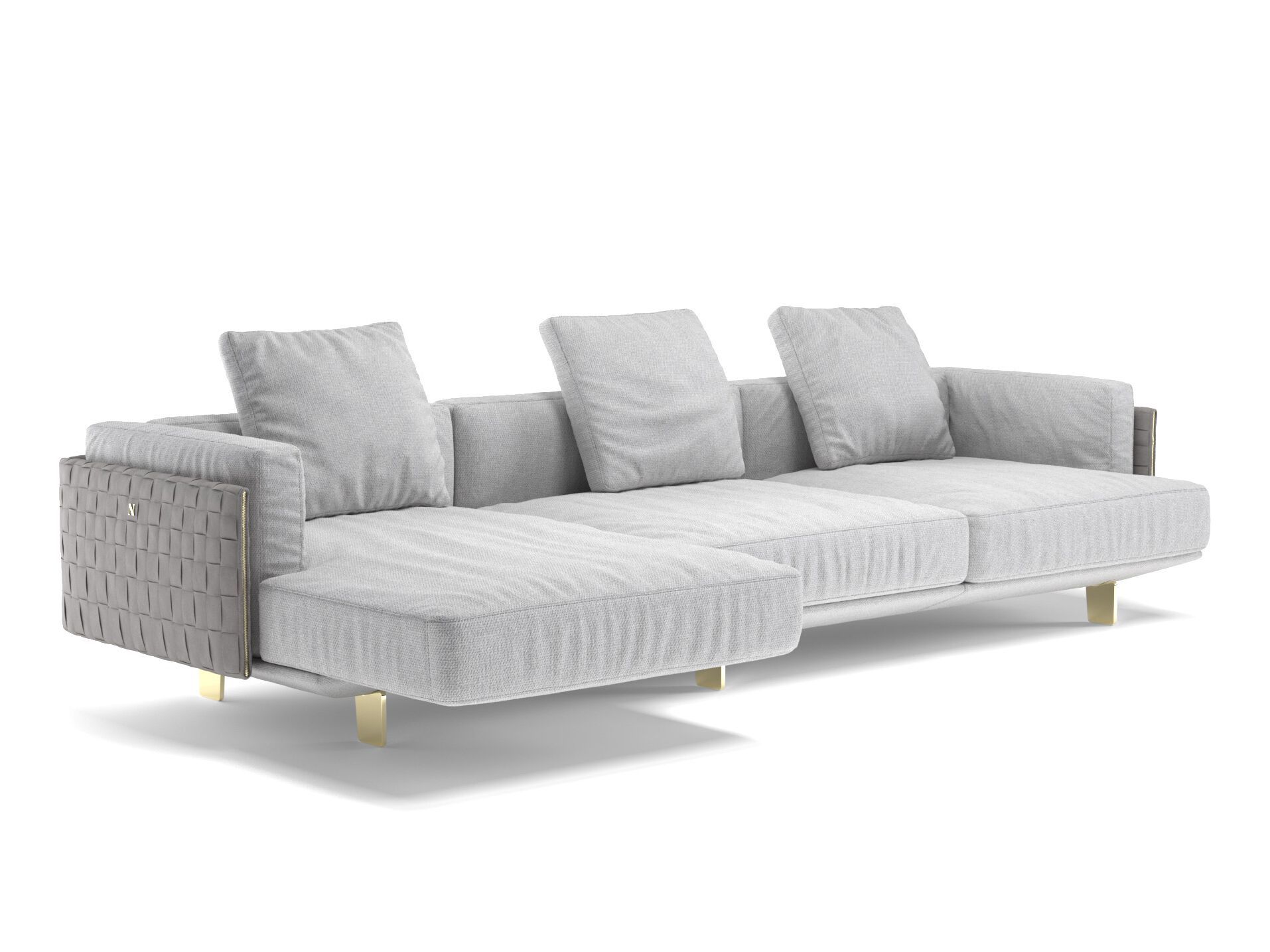 3-местный тканевый диван с полуостровом Natuzzi Italia кампус ARCH-00032155 - Вид №2