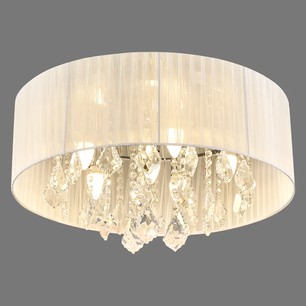 Люстра хрустальная потолочная Жаклин 6 ламп 12 м² цвет белый MW-Light STLM-2135582