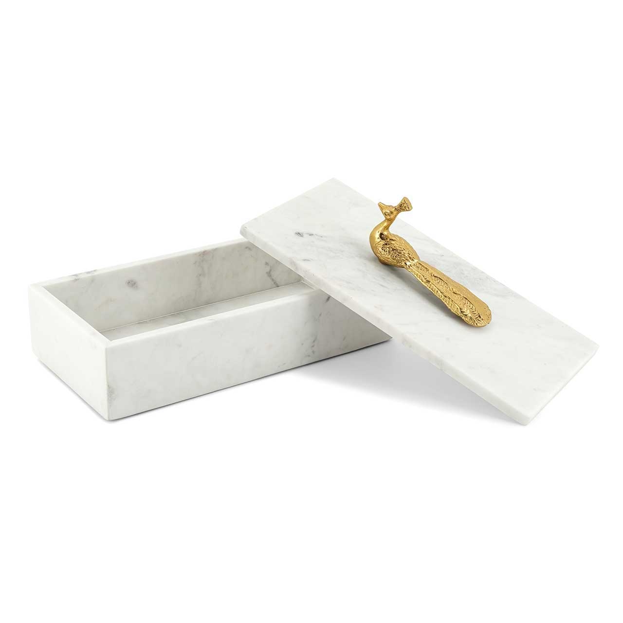 600968-18 ABHIKA КОРОБКА PEACOCK BG H15 30X15 WHITE/GOLD  - Вид №1