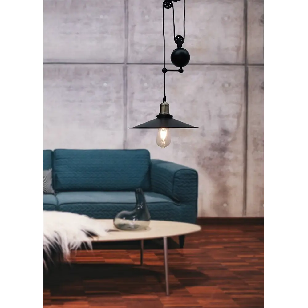 Светильник подвесной Minsk, 1 лампа, 9 м², цвет черный LAMPLANDIA STLM-2039387 - Вид №9