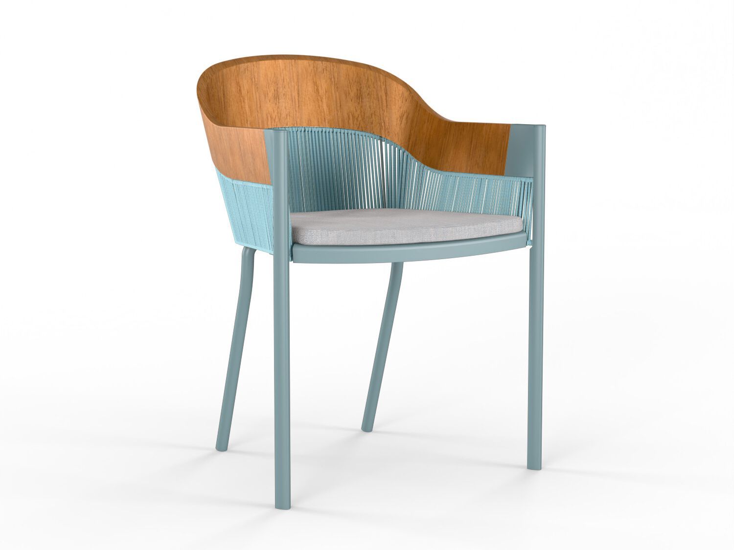 Деревянный и веревочный садовый стул с подлокотниками YAAZ Kenda ARCH-00006389