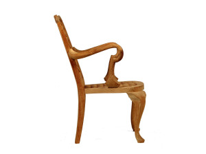 Стул для сада из тикового дерева с подлокотниками