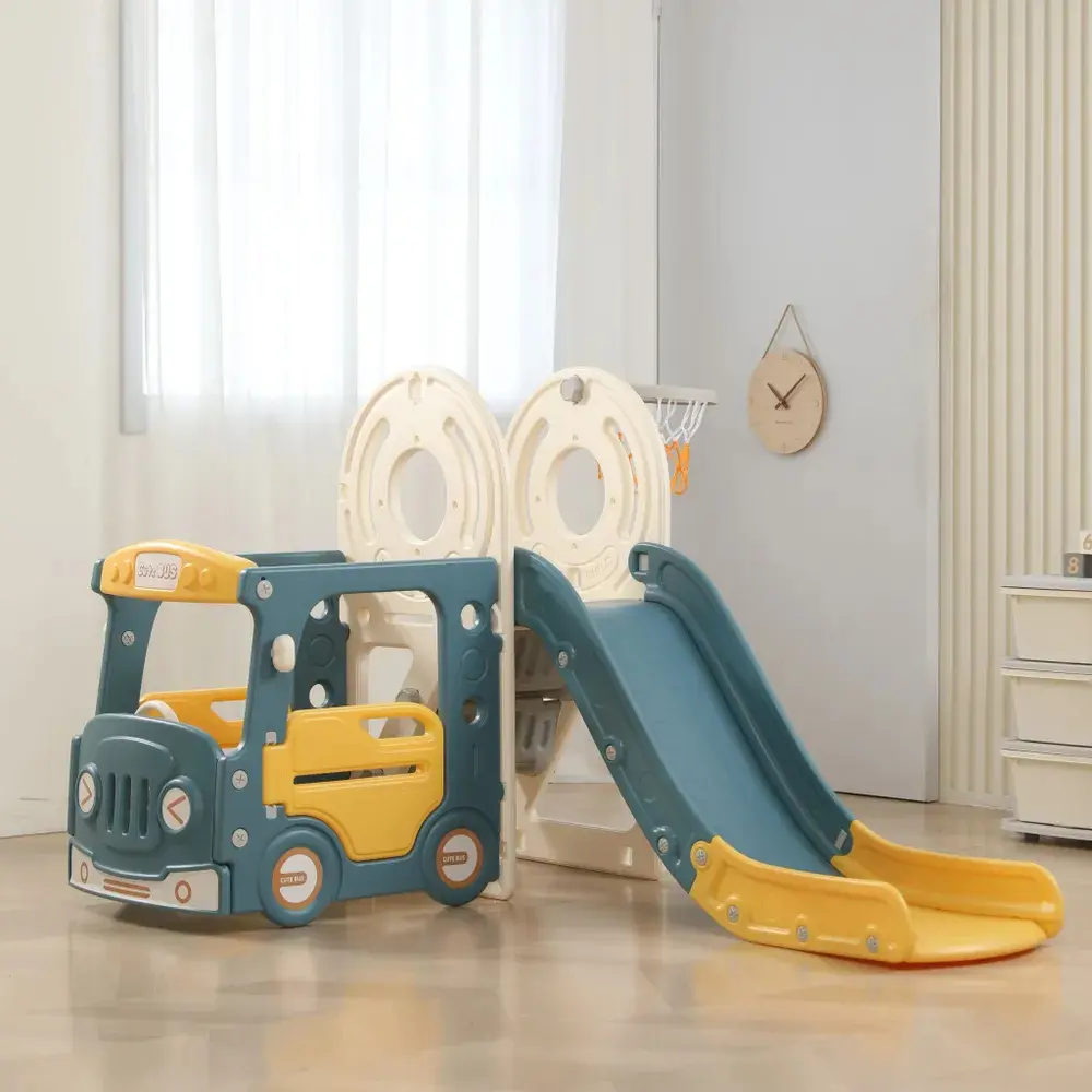 91637124 Игровой комплекс с горкой Unix Kids Bus 110x140x171 см желтый STLM-0955809