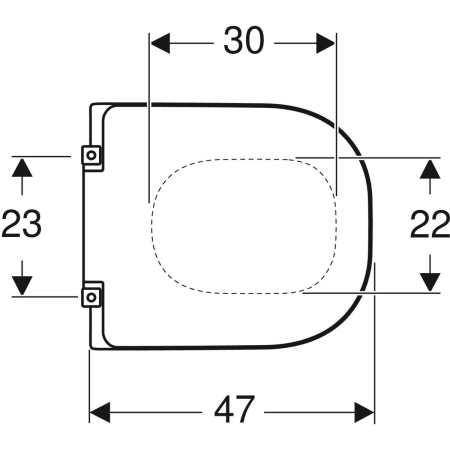 572830000 Сиденье унитаза Geberit Renova Comfort, безбарьерное, прямоугольное исполнение, крепление снизу Geberit  - Вид №2