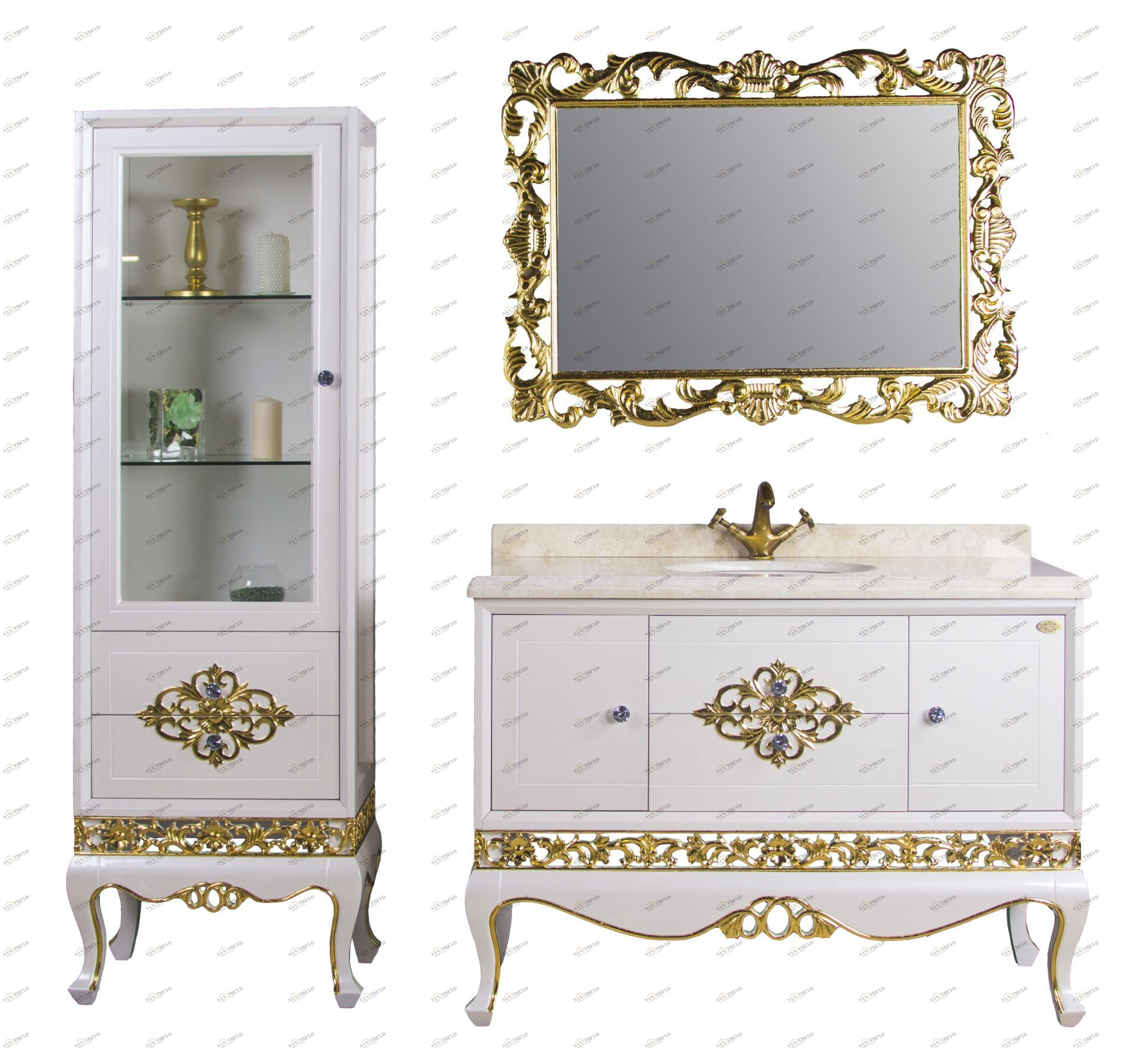 Тумба VERSAILLES арт. BDF-A2039 Перламутр с золотом Tessoro BDFA2039CPG