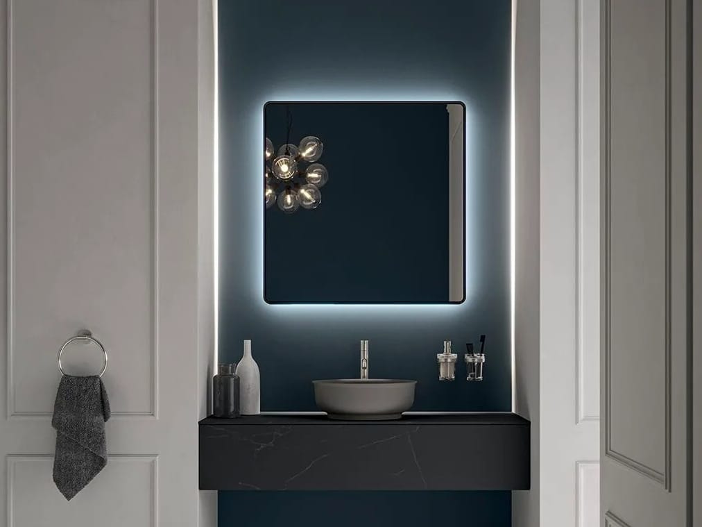 Квадратное зеркало со встроенным освещением для ванной комнаты INDA® ZARA + ARCH-00106114