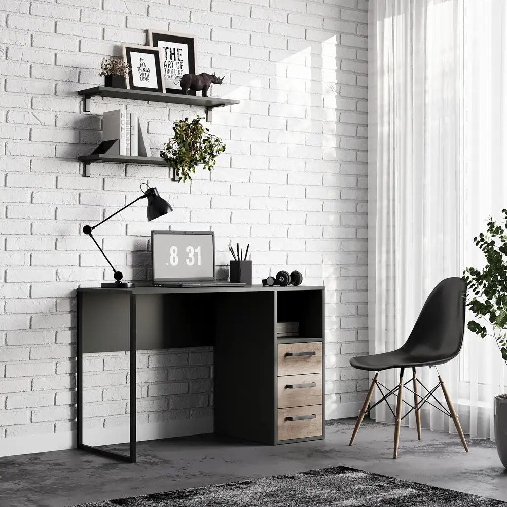 Стол письменный 110x75x50 см ЛДСП цвет графит/дуб каньон Santreyd STLM-2129753 - Вид №6