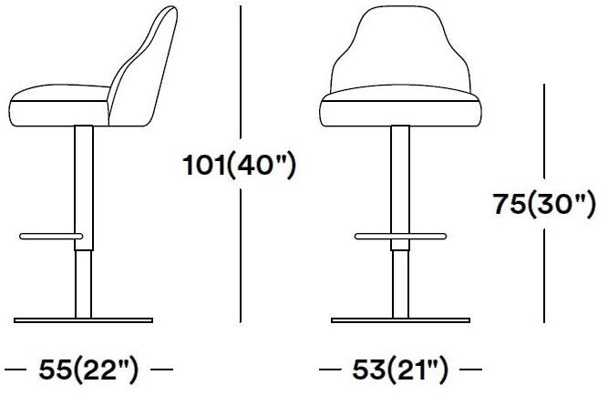 Tirolo Кожаный табурет со спинкой и подставкой для ног Chicago 015 sg f - Вид №2