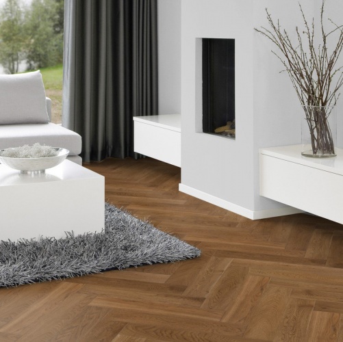 Паркет Ёлка Solidfloor New classic Шантильи Дуб Натур с брашью (Текстурированная) 610х122 мм 1195080 - Вид №5