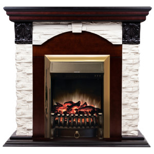 90368730 Каминокомплект DUBLIN LUX STD/EUG AO + FOBOS-S LUX BR SHB STONE STD/24 STLM-0203027 REALFLAME
