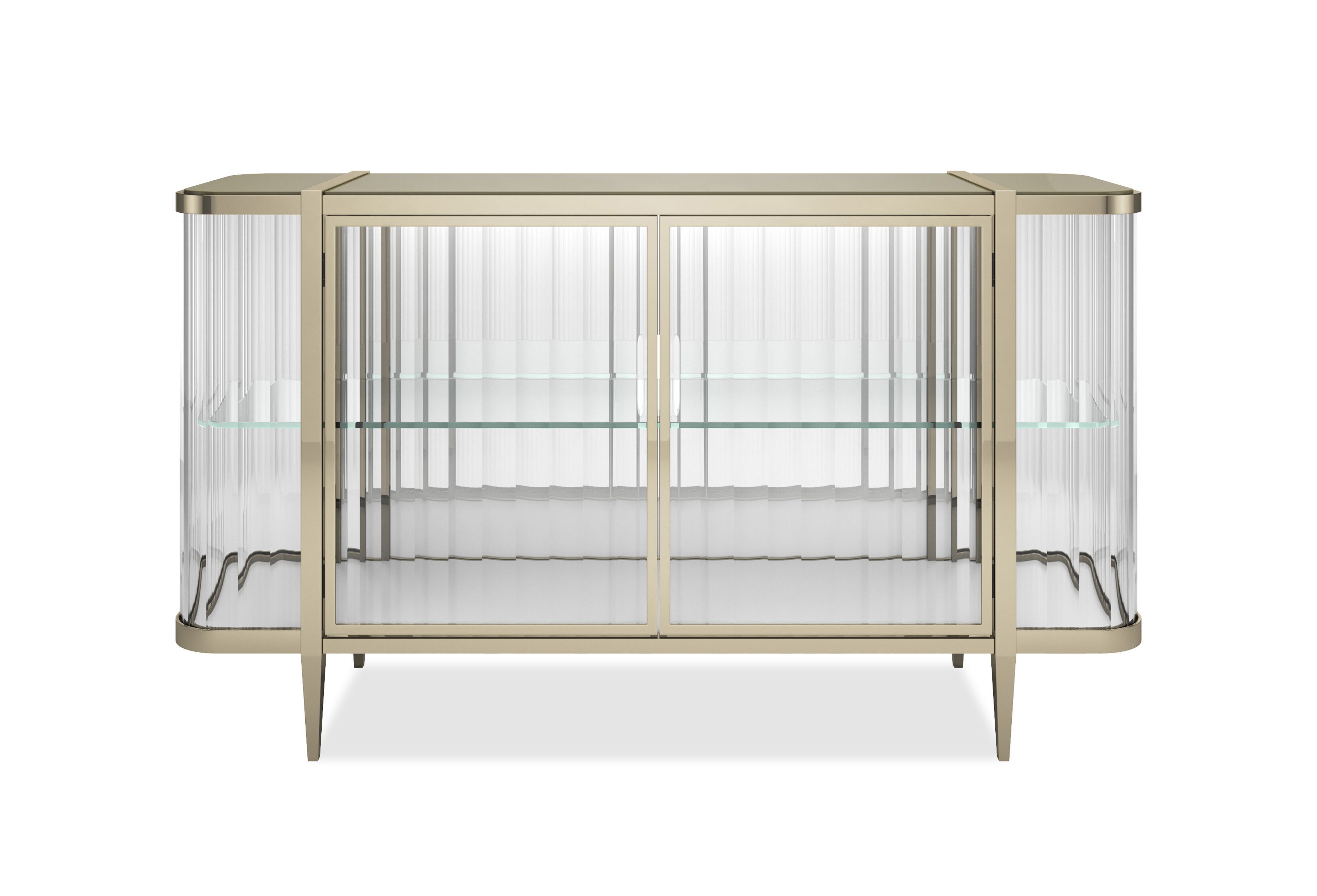 Стеклянный шкаф со встроенным освещением с распашными дверями Caracole STOP AND STARE ARCH-00037069 - Вид №2