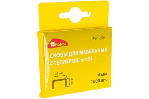 15906165 Скобы для степлера тип 53, 11,3х0,7х4 мм 1000 25-1-204 Hobbi