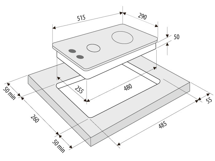 8160806 Газовая варочная поверхность KRONA CALORE 30 WH KRONA1 STDN-0151479 - Вид №6