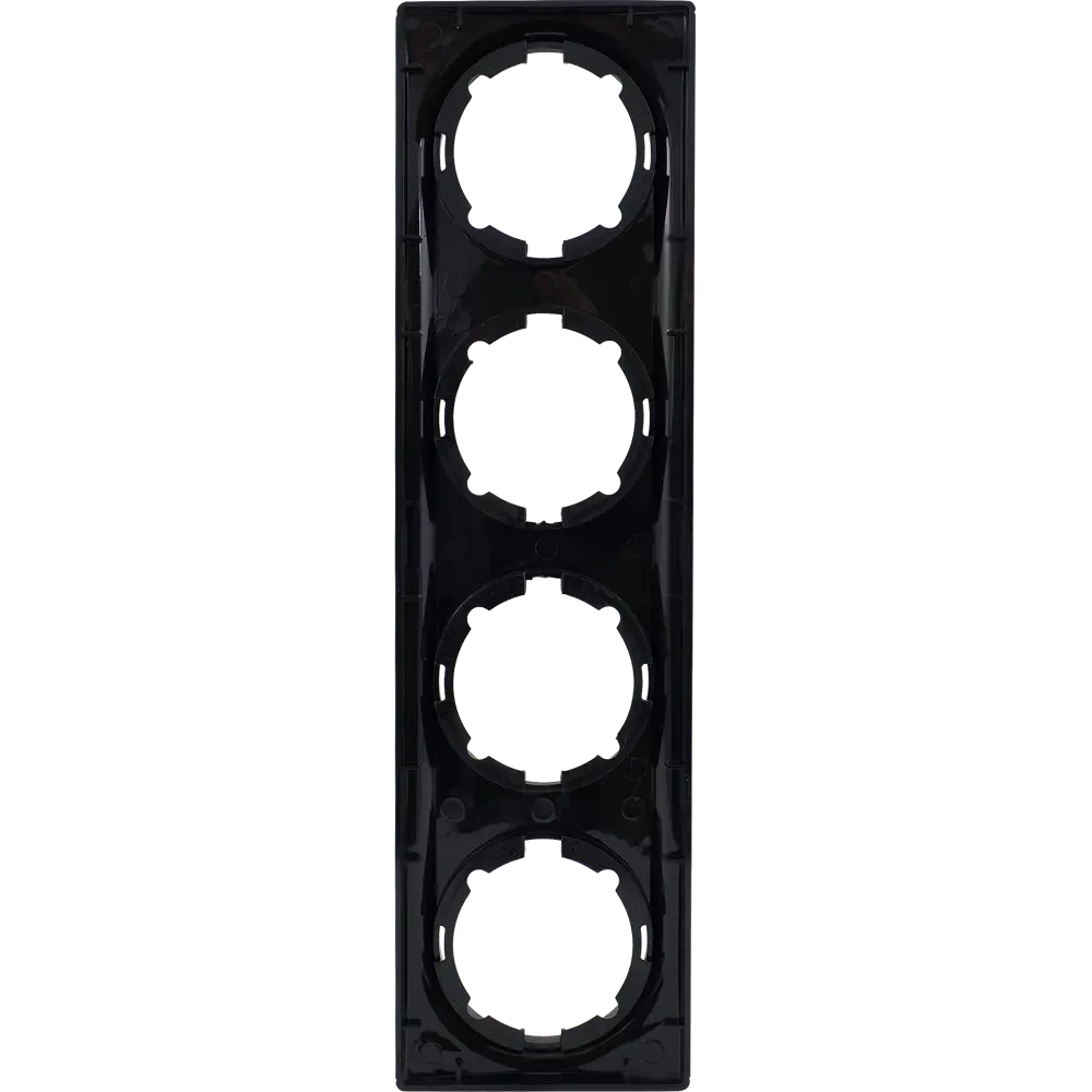 Рамка для розеток и выключателей Onekey Florence 4 поста, цвет чёрный ONEKEYELECTRO STLM-2136615 - Вид №2