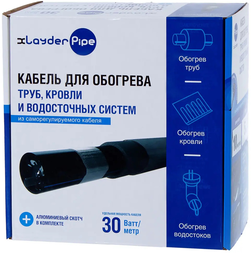 18863832 Греющий кабель для обогрева труб xLayder Pipe EHL-30CR-10 саморегулирующийся 10 м 300 Вт STLM-0013283